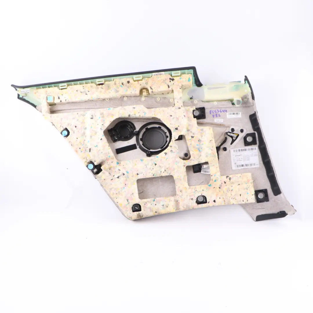 Right O/S Lateral Lining Panel Black Leather Merino Black to BMW F83 M4 Cabrio Rear with Part number 8064004 BMW F83 M4 Cabrio Rear Right O/S Lateral Lining Panel Black Leather Merino Black - SKU 8064004 - Part number 8064004