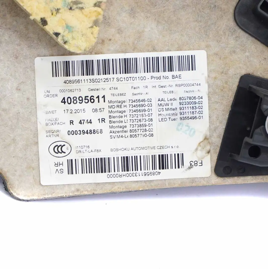 Bordure Latérale Arrière Droite Cabrio Cuir Sakhir Orange pour BMW F83 M4 à propos du numéro de pièce 8064008 BMW F83 M4 Bordure Latérale Arrière Droite Cabrio Cuir Sakhir Orange - SKU 8064008 - Numéro de pièce 8064008