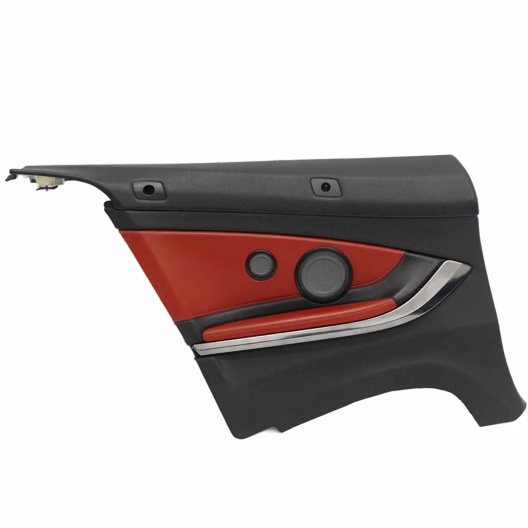 Seitliche Verkleidung HiFi hinten links Cabrio Leder Sakhir Orange für BMW F83 M4 mit Teilenummer 8064007 BMW F83 M4 Seitliche Verkleidung HiFi hinten links Cabrio Leder Sakhir Orange - SKU 8064007 - Teilenummer 8064007