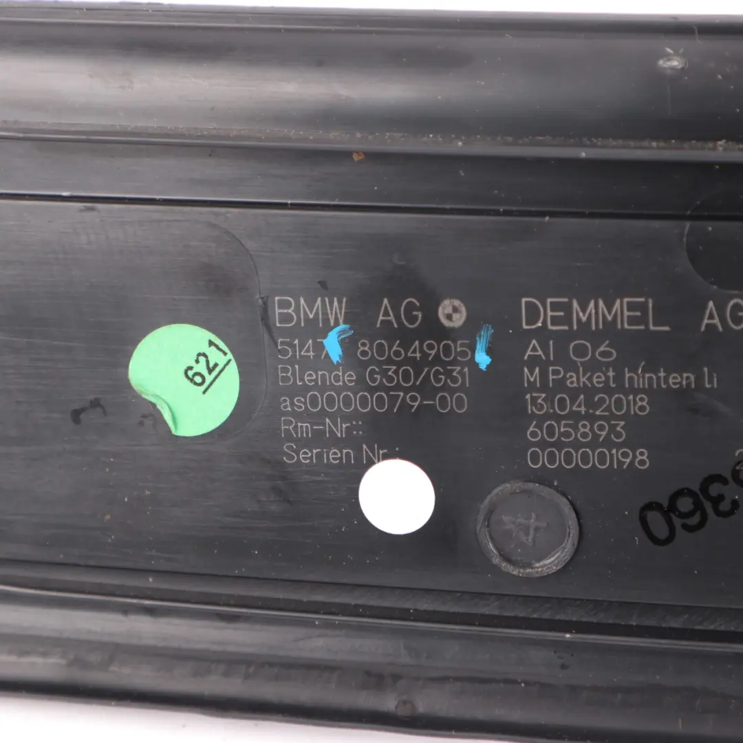 BMW G30 G31 Nakładka Listwa Progowa Podświetlana Lewy Tył M Sport - SKU 8064905 - Numer Części 8064905