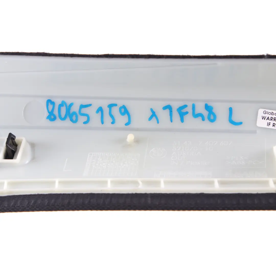 BMW X1 F48 Copertura Colonna Sinistra Pannello Trim A Pilastro Nero 7402607 - SKU 8065159 - Numero di parte 8065159