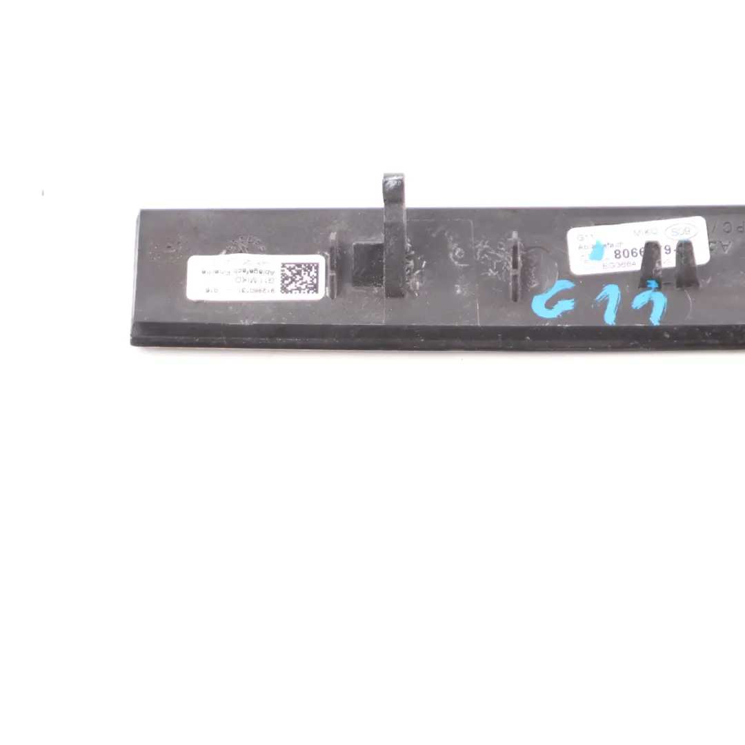Centre Console Front Strip Trim Cover Panel Fine Wood Black to BMW G11 with Part number 8066679 BMW G11 Centre Console Front Strip Trim Cover Panel Fine Wood Black - SKU 8066679 - Part number 8066679