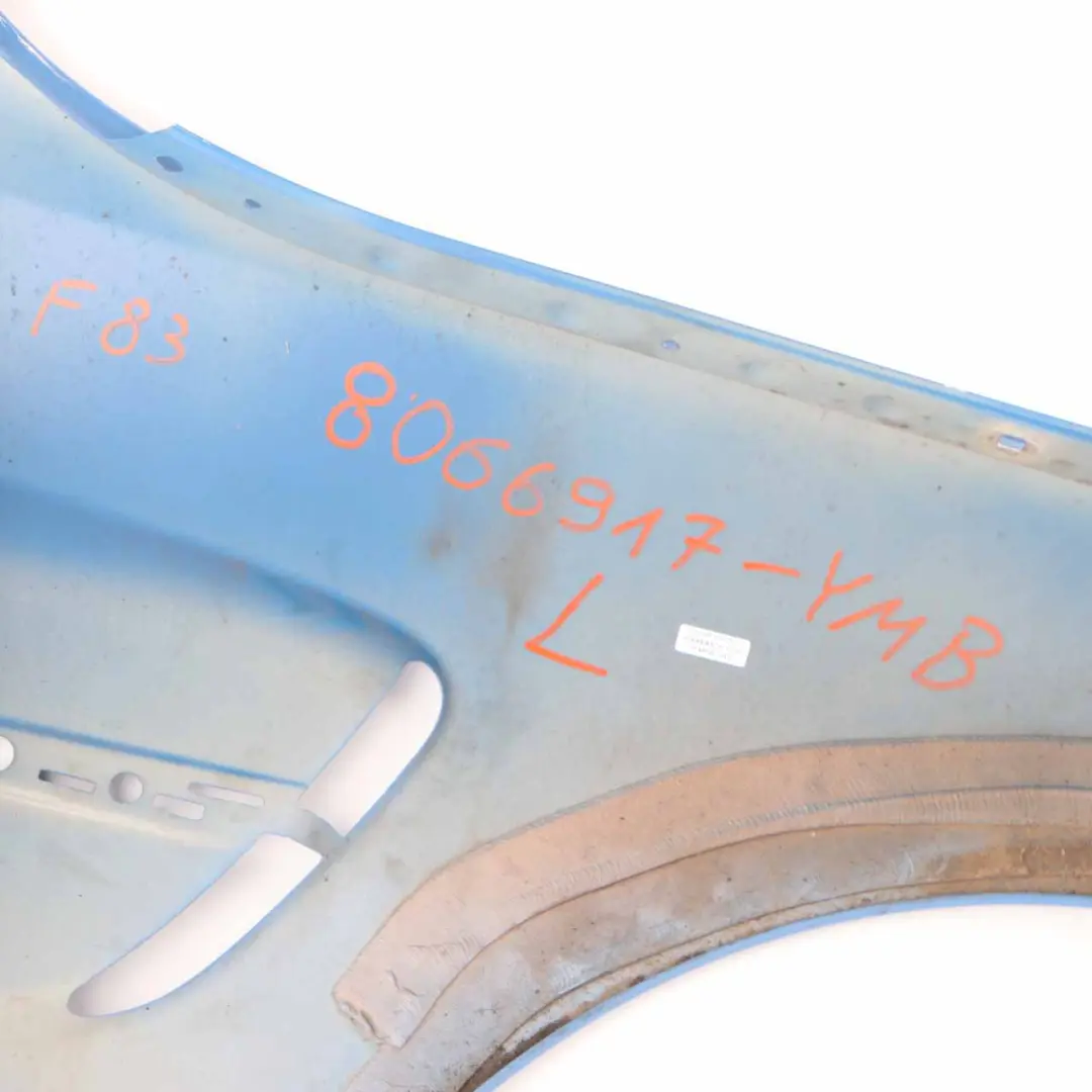 Side Panel Fender Wing Front Left N/S Yas Marina Blue - B68 to BMW F82 F83 M4 with Part number 8066917 BMW F82 F83 M4 Side Panel Fender Wing Front Left N/S Yas Marina Blue - B68 - SKU 8066917-YMB - Part number 8066917