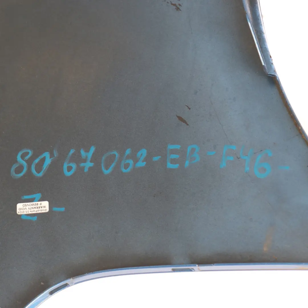 Bumper Rear Trim Panelling M Sport PDC Estorilblau Blue Metallic - B45 to BMW F46 with Part number 8067062 BMW F46 Bumper Rear Trim Panelling M Sport PDC Estorilblau Blue Metallic - B45 - SKU 8067062-EB - Part number 8067062