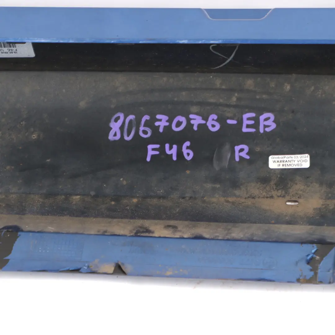 Sill Trim Panel Right O/S Side Skirt Estorilblau Blue B45 to BMW F46 GT M Sport with Part number 8067076 BMW F46 GT M Sport Sill Trim Panel Right O/S Side Skirt Estorilblau Blue B45 - SKU 8067076-EB - Part number 8067076