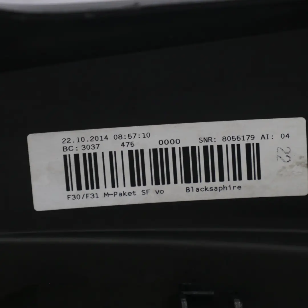 BMW F30 F31 Zderzak Przedni Przód Black Sapphire - SKU 8067928-BS - Numer Części 7429711