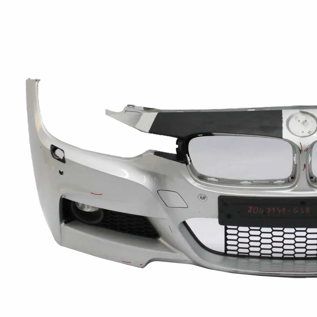 Front Bumper M Sport Complete Trim Panel Glacier Silver - A83 to BMW F30 F31 with Part number 8067941 BMW F30 F31 Front Bumper M Sport Complete Trim Panel Glacier Silver - A83 - SKU 8067941-GSB - Part number 8067941