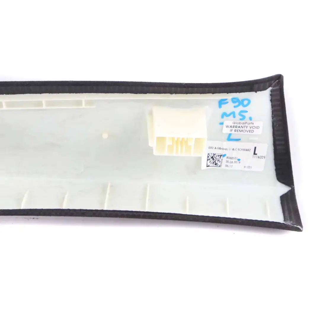 A-Pillar Cover Interior Trim Left N/S Column Alcantara to BMW G30 with Part number 8068521 BMW G30 A-Pillar Cover Interior Trim Left N/S Column Alcantara - SKU 8068521 - Part number 8068521