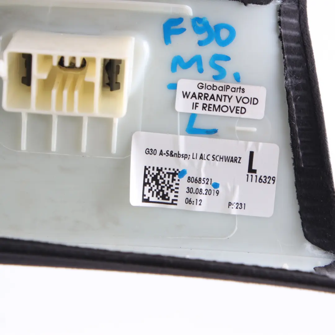 A-Pillar Cover Interior Trim Left N/S Column Alcantara to BMW G30 with Part number 8068521 BMW G30 A-Pillar Cover Interior Trim Left N/S Column Alcantara - SKU 8068521 - Part number 8068521