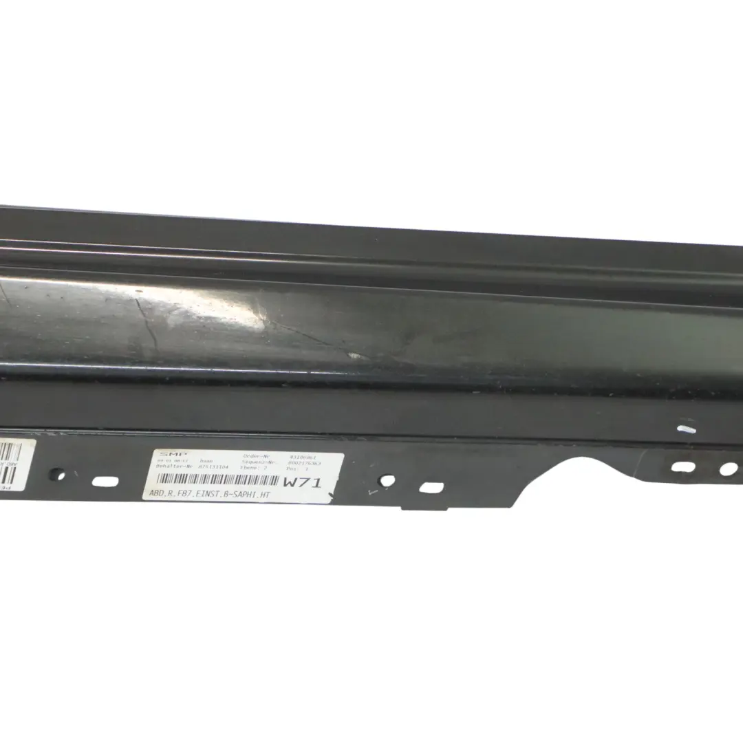 BMW F87 M2 Side Skirt Coupe Sill Strip Right O/S Black Sapphire Metallic - 475 - SKU 8068600-BS1 - Part number 8068600