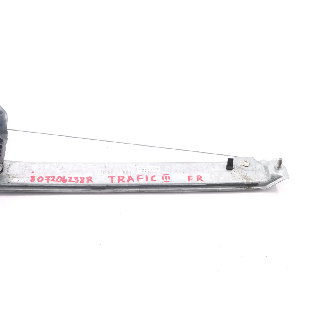 Fensterheber Vordertür rechts Regulator Motor für Renault Trafic III mit Teilenummer 807206238R Renault Trafic III Fensterheber Vordertür rechts Regulator Motor - SKU 807206238R - Teilenummer 807206238R
