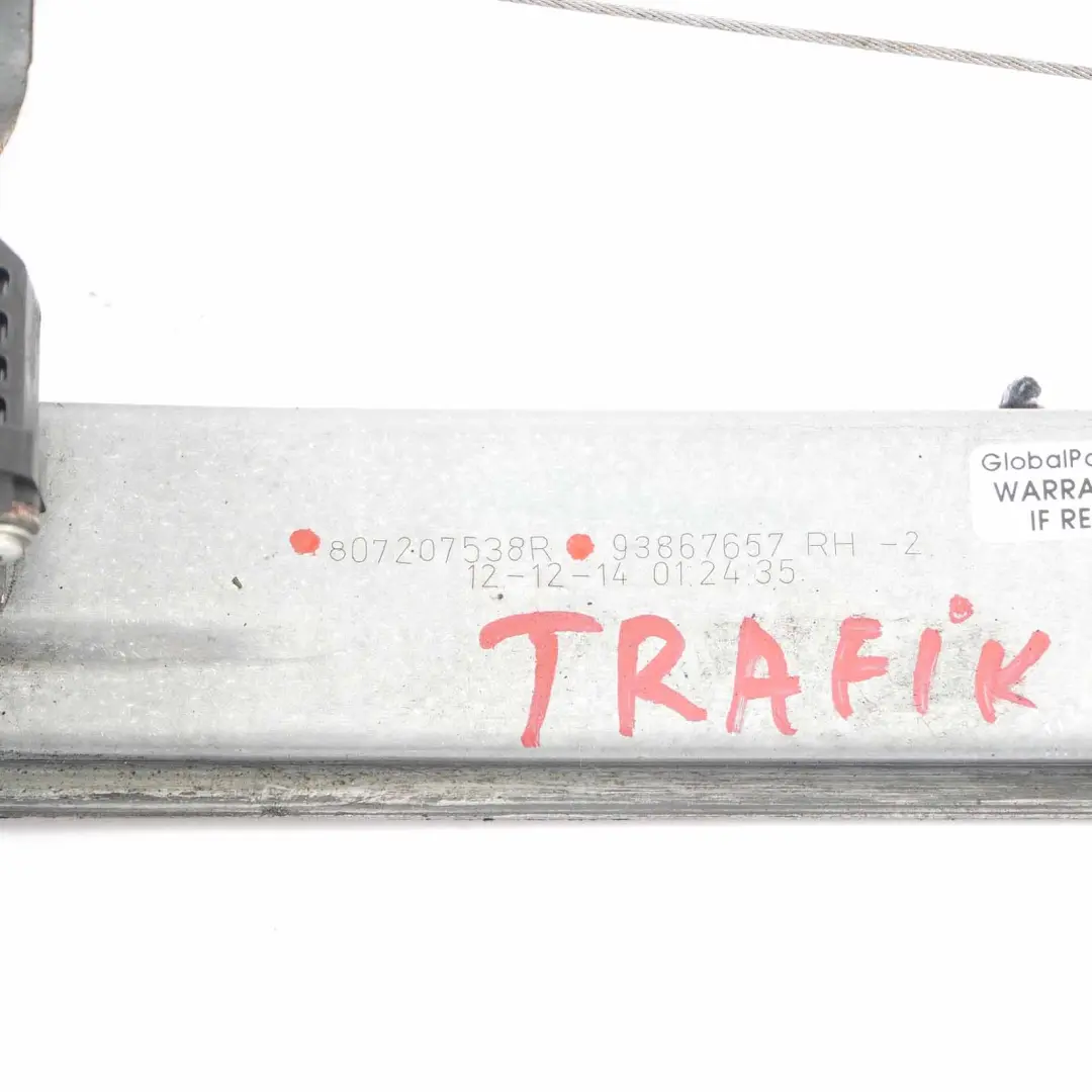 Renault Trafic III Fensterheber Vordertür rechts Regulator Motor - SKU 807207538R - Teilenummer 807207538R