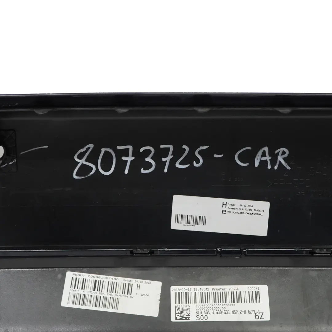 BMW G30 Rear Bumper Panel M Sport PDC Covering Carbon Black Metallic - 416 - SKU 8073725-CAR - Part number 8073725