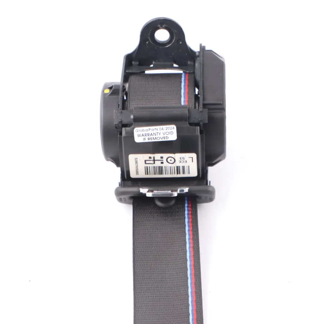 Seatbelt Rear BMW F82 M4 Upper Left N/S Seat Safety Belt Tricoloured to with Part number 8076353 Seatbelt Rear BMW F82 M4 Upper Left N/S Seat Safety Belt Tricoloured - SKU 8076353 - Part number 8076353