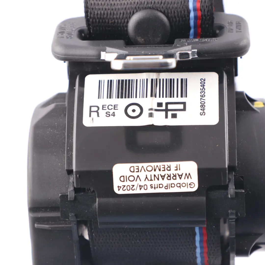 BMW F82 M4 Cinturón Seguridad Trasero Superior Derecho Tricolor - SKU 8076354 - Número de pieza 8076354