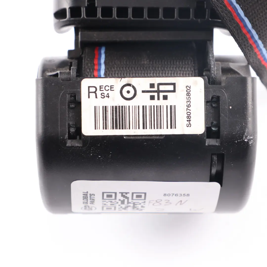 Belt BMW F83 M4 Convertible M Sport Rear Right Upper Safety Belt to Seat with Part number 8076358 Seat Belt BMW F83 M4 Convertible M Sport Rear Right Upper Safety Belt - SKU 8076358 - Part number 8076358