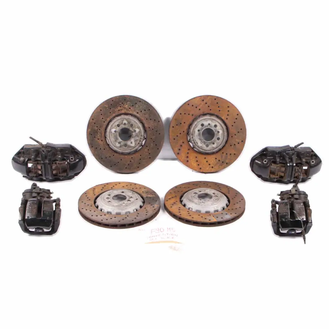 Brake Set M Sport Front Rear Left Right N/O/S Discs Calipers Kit to BMW F90 M5 with Part number 8089937 BMW F90 M5 Brake Set M Sport Front Rear Left Right N/O/S Discs Calipers Kit - SKU 8089937 - Part number 8089937