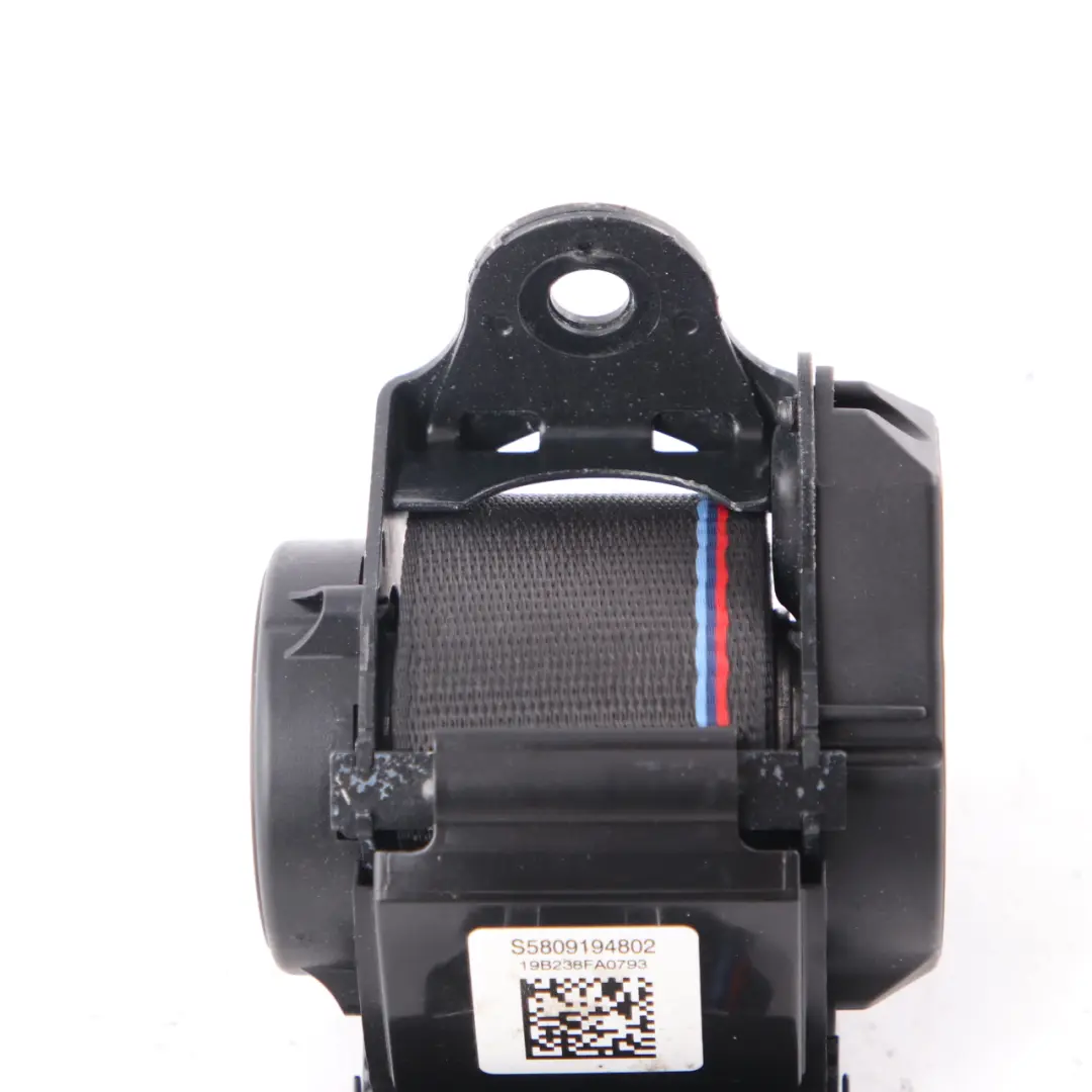 Belt BMW F90 M5 G30 Upper Rear Centre Middle M Black to Seat with Part number 8091948 Seat Belt BMW F90 M5 G30 Upper Rear Centre Middle M Black - SKU 8091948 - Part number 8091948