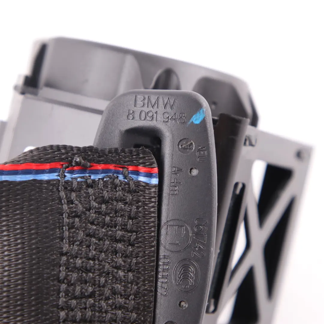 Belt BMW F90 M5 G30 Upper Rear Centre Middle M Black to Seat with Part number 8091948 Seat Belt BMW F90 M5 G30 Upper Rear Centre Middle M Black - SKU 8091948 - Part number 8091948
