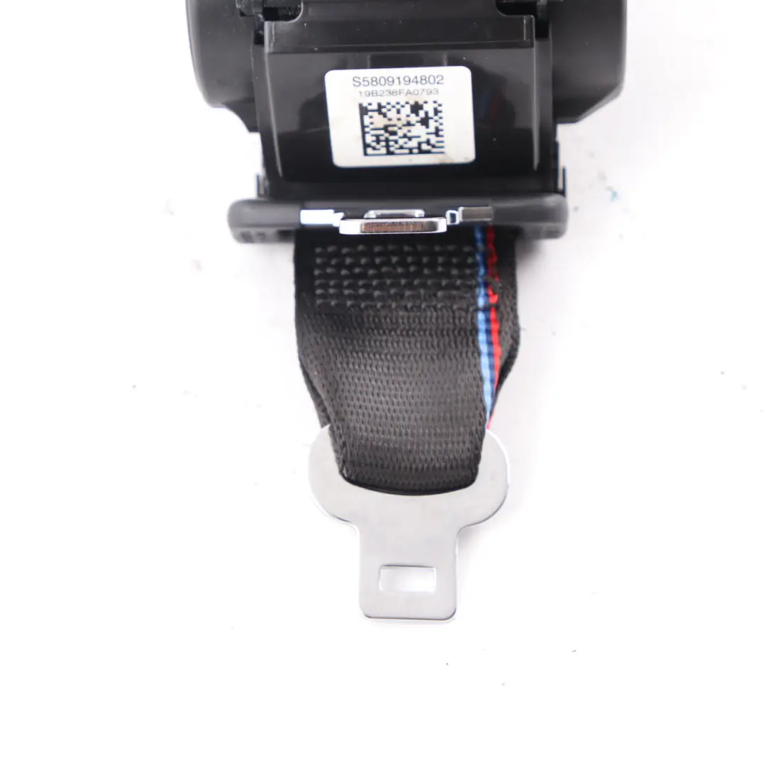 Belt BMW F90 M5 G30 Upper Rear Centre Middle M Black to Seat with Part number 8091948 Seat Belt BMW F90 M5 G30 Upper Rear Centre Middle M Black - SKU 8091948 - Part number 8091948