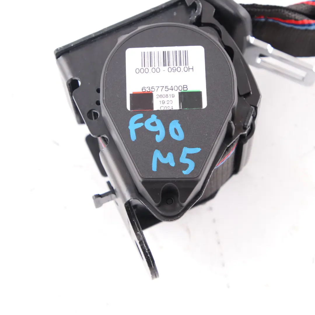 Belt BMW F90 M5 G30 Upper Rear Centre Middle M Black to Seat with Part number 8091948 Seat Belt BMW F90 M5 G30 Upper Rear Centre Middle M Black - SKU 8091948 - Part number 8091948