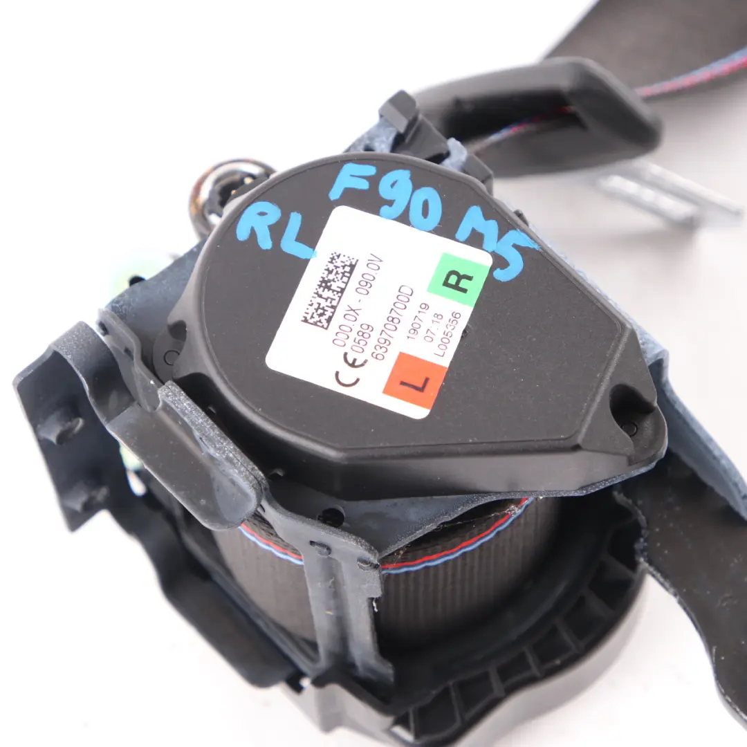 Belt BMW G30 F90 M5 M Sport Rear Left N/S Upper Safety Belt Black to Seat with Part number 8092485 Seat Belt BMW G30 F90 M5 M Sport Rear Left N/S Upper Safety Belt Black - SKU 8092485 - Part number 8092485