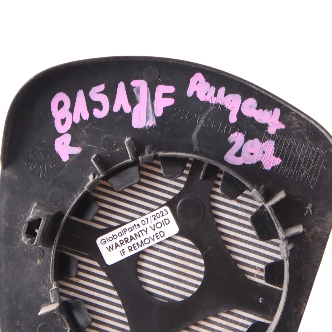 Wing Mirror Glass Heated Right O/S to Peugeot 207 with Part number 8151JF Peugeot 207 Wing Mirror Glass Heated Right O/S - SKU 8151JF - Part number 8151JF