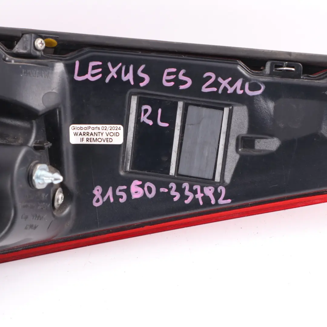 ZX10 Rear Light Side Panel Lamp Left N/S Tail Light to Lexus ES with Part number 81560-33792 Lexus ES ZX10 Rear Light Side Panel Lamp Left N/S Tail Light - SKU 81560-33792 - Part number 81560-33792