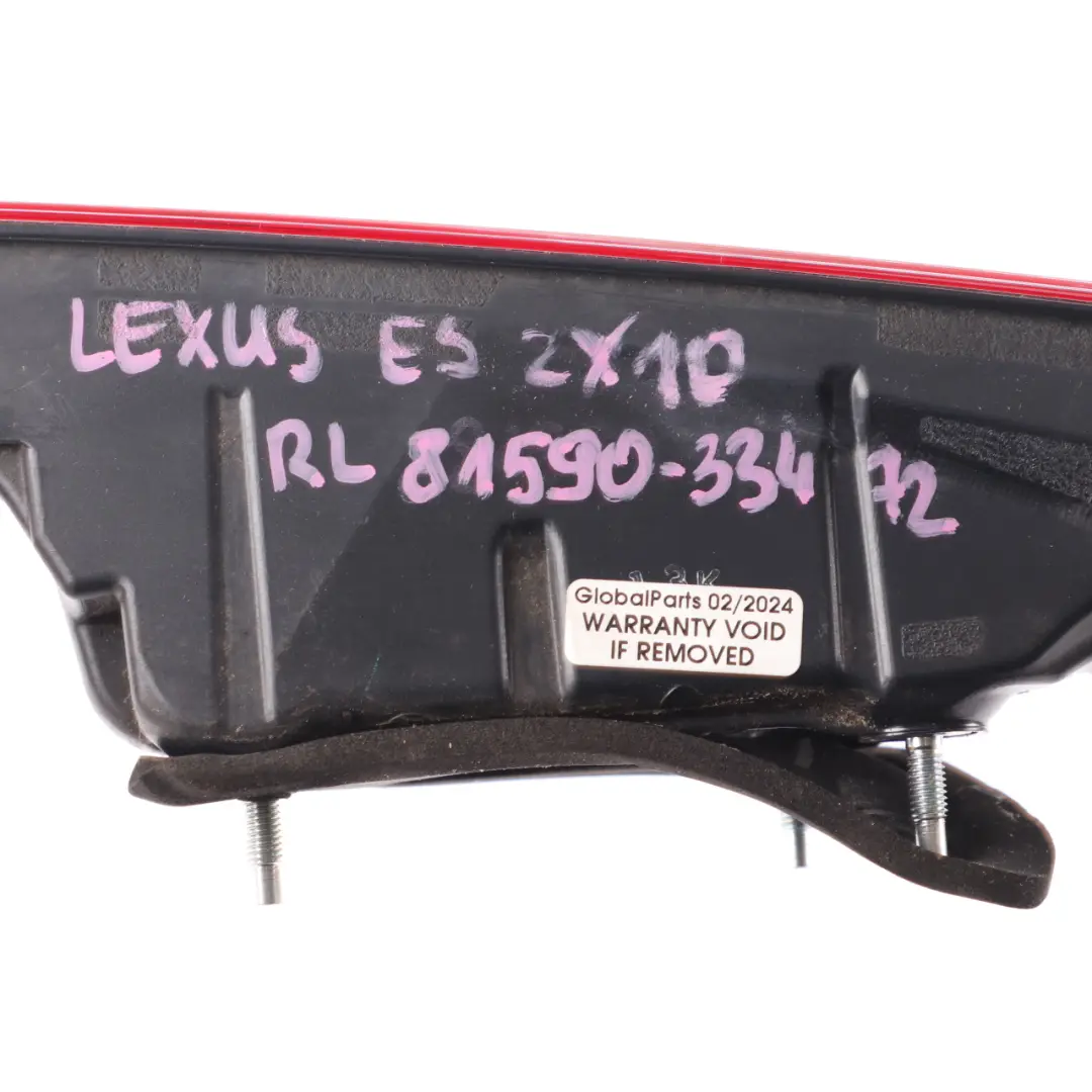 ZX10 Rear Light Trunk Lid Boot Tailgate Lamp Left N/S to Lexus ES with Part number 8159033472 Lexus ES ZX10 Rear Light Trunk Lid Boot Tailgate Lamp Left N/S - SKU 8159033472 - Part number 8159033472