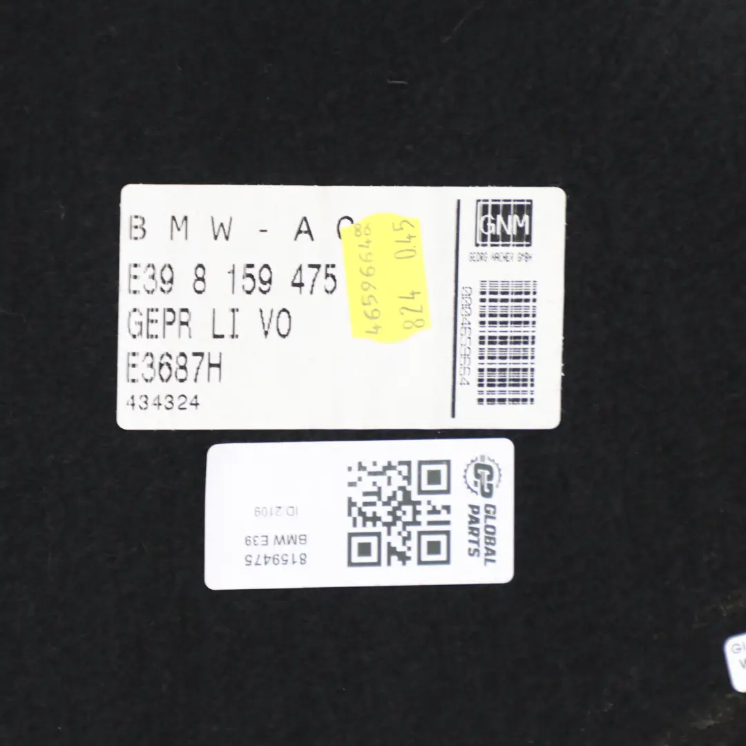 BMW E39 Saloon Boot Trunk Left N/S Trim Panel Carpet Cover Grey - SKU 8159475 - Part number 8159475