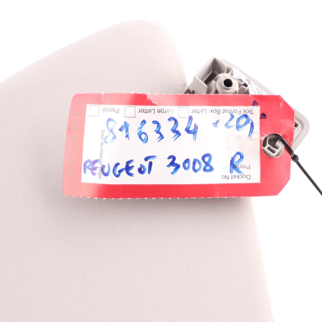 Sun Visor Cover Trim Right O/S Mirror Panel Sunvisor Beige to Peugeot 3008 with Part number 816334 Peugeot 3008 Sun Visor Cover Trim Right O/S Mirror Panel Sunvisor Beige - SKU 816334 - Part number 816334