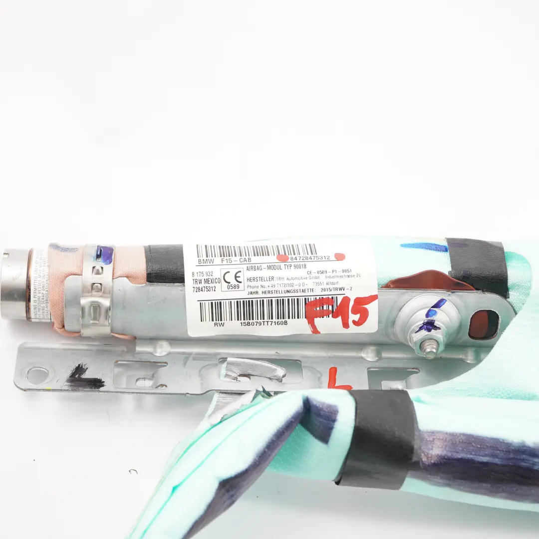 Modulo aria testa tetto laterale tendina sinistra per BMW X5 F15 con numero di parte 7284753 BMW X5 F15 Modulo aria testa tetto laterale tendina sinistra - SKU 7284753 - Numero di parte 7284753