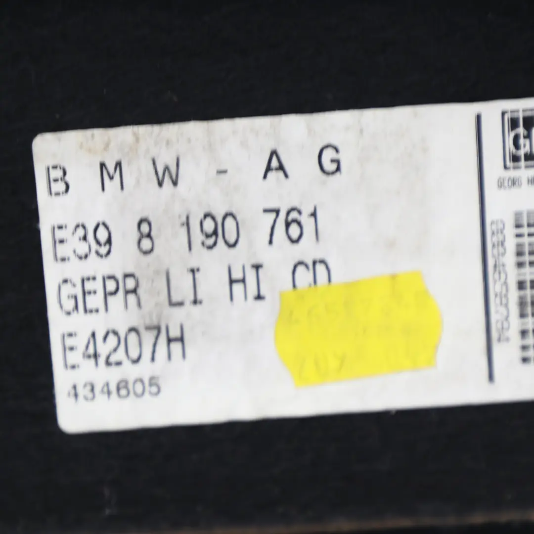 Boot Trunk Carpet Cover Panel Left Side N/S Trim Panel to BMW E39 with Part number 8190761 BMW E39 Boot Trunk Carpet Cover Panel Left Side N/S Trim Panel - SKU 8190761 - Part number 8190761