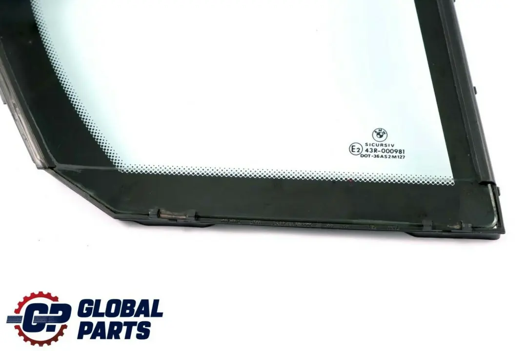 Side Fixed Window Glass Green Door Rear Right O/S to BMW 3 Series E46 Sedan with Part number 8196030 BMW 3 Series E46 Sedan Side Fixed Window Glass Green Door Rear Right O/S - SKU 8196030 - Part number 8196030