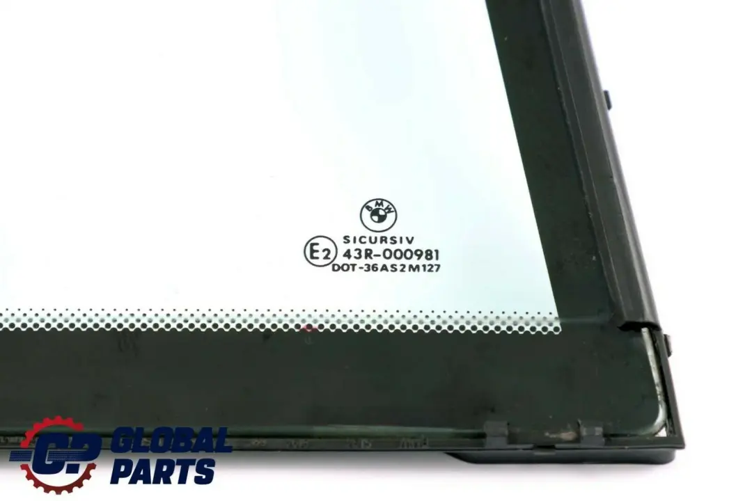 Side Fixed Window Glass Green Door Rear Right O/S to BMW 3 Series E46 Sedan with Part number 8196030 BMW 3 Series E46 Sedan Side Fixed Window Glass Green Door Rear Right O/S - SKU 8196030 - Part number 8196030