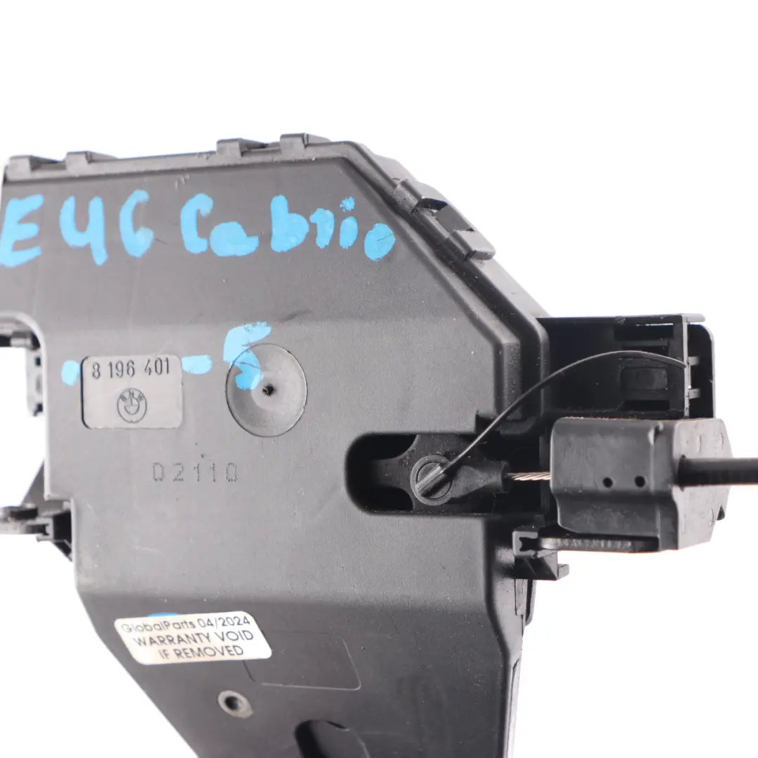 Koffer raum deckel schloss mit Bowdenzug 7840617 für BMW E46 mit Teilenummer 8196401 BMW E46 Koffer raum deckel schloss mit Bowdenzug 7840617 - SKU 8196401-5 - Teilenummer 8196401