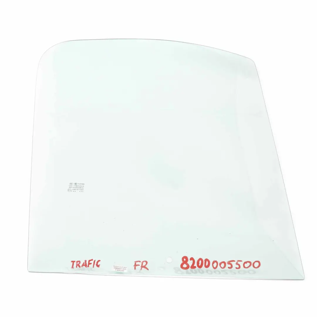 Cristal Puerta Delantera Derecha AS2 FUYAO para Renault Trafic Vivaro con número de pieza 8200005500 Renault Trafic Vivaro Cristal Puerta Delantera Derecha AS2 FUYAO - SKU 8200005500 - Número de pieza 8200005500