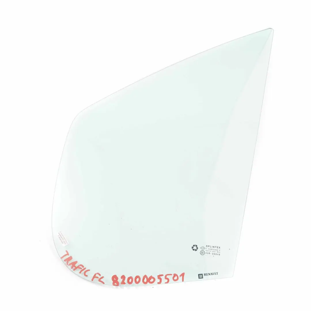Renault Trafic Vivaro Window Quarter Glass Front Door Left N/S AS2 - SKU 8200005501 - Part number 8200005501