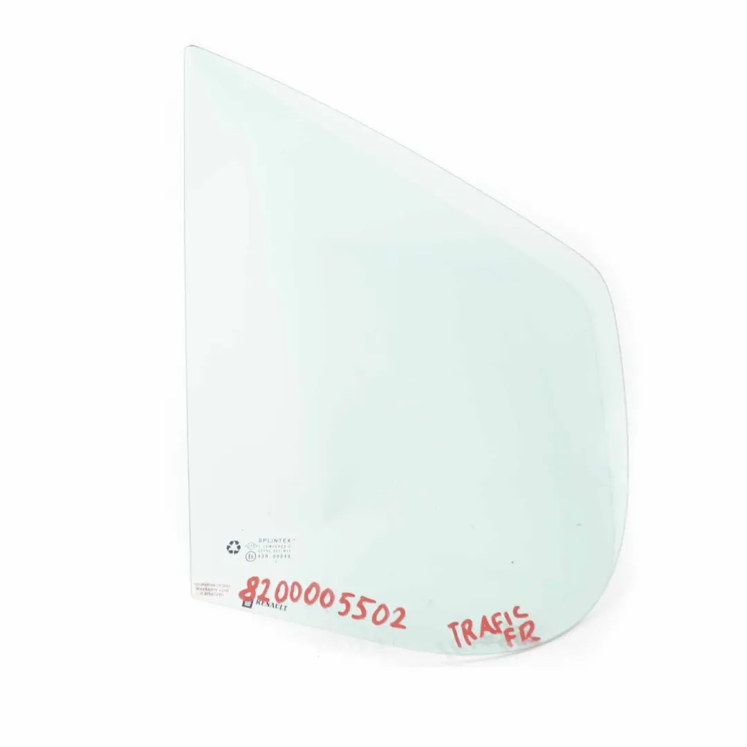 Renault Trafic Vivaro Window Quarter Glass Front Door Right O/S AS2 - SKU 8200005502 - Part number 8200005502