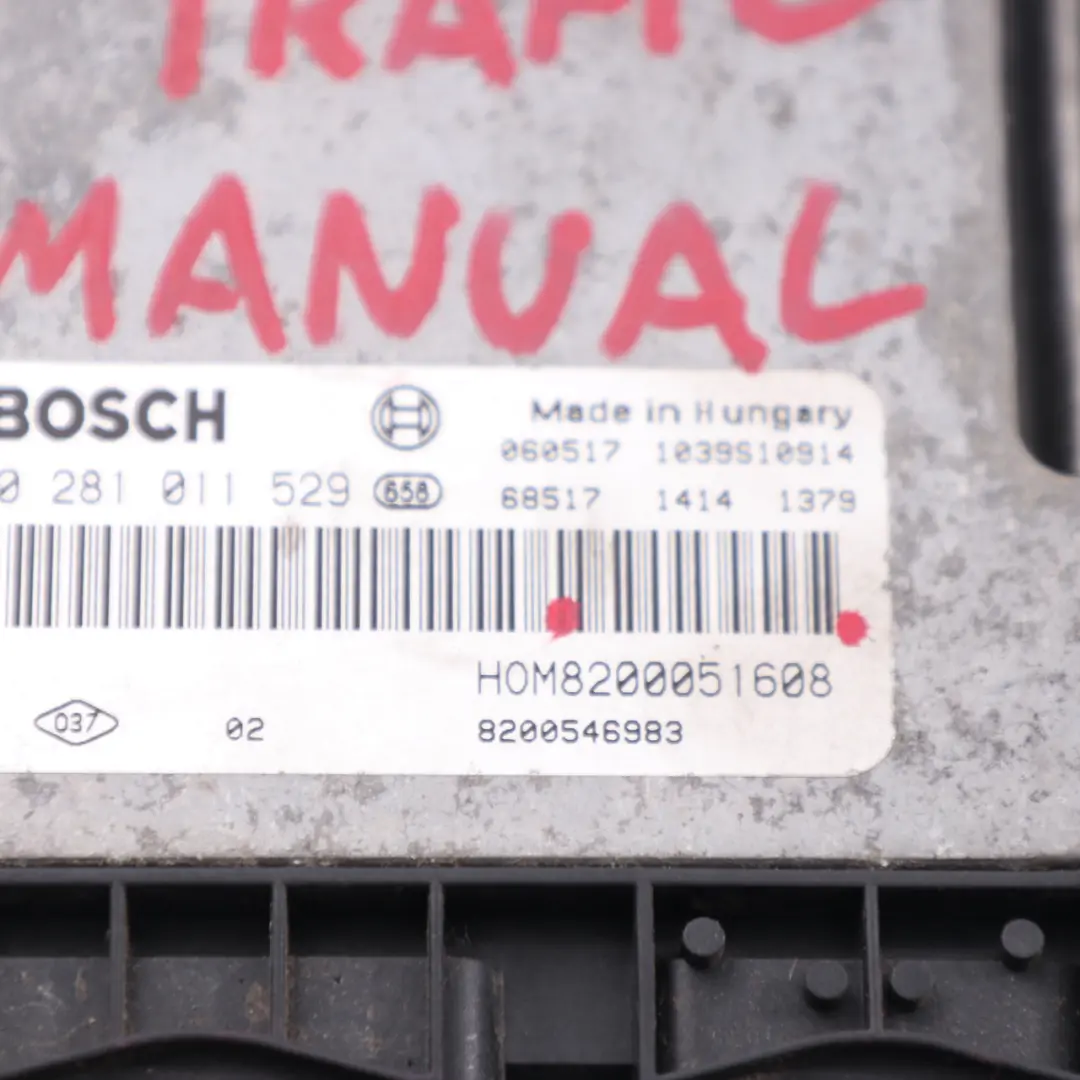 Renault Trafic 1.9 DCI Diesel Engine Control Unit Module ECU Manual - SKU 8200051608 - Part number 8200051608