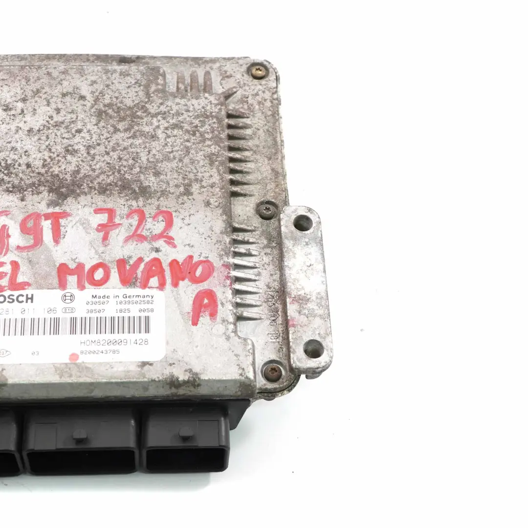 G9T722 Control Motor Módulo ECU Diesel Manual para Opel Movano A con número de pieza 8200091428 Opel Movano A G9T722 Control Motor Módulo ECU Diesel Manual - SKU 8200091428 - Número de pieza 8200091428