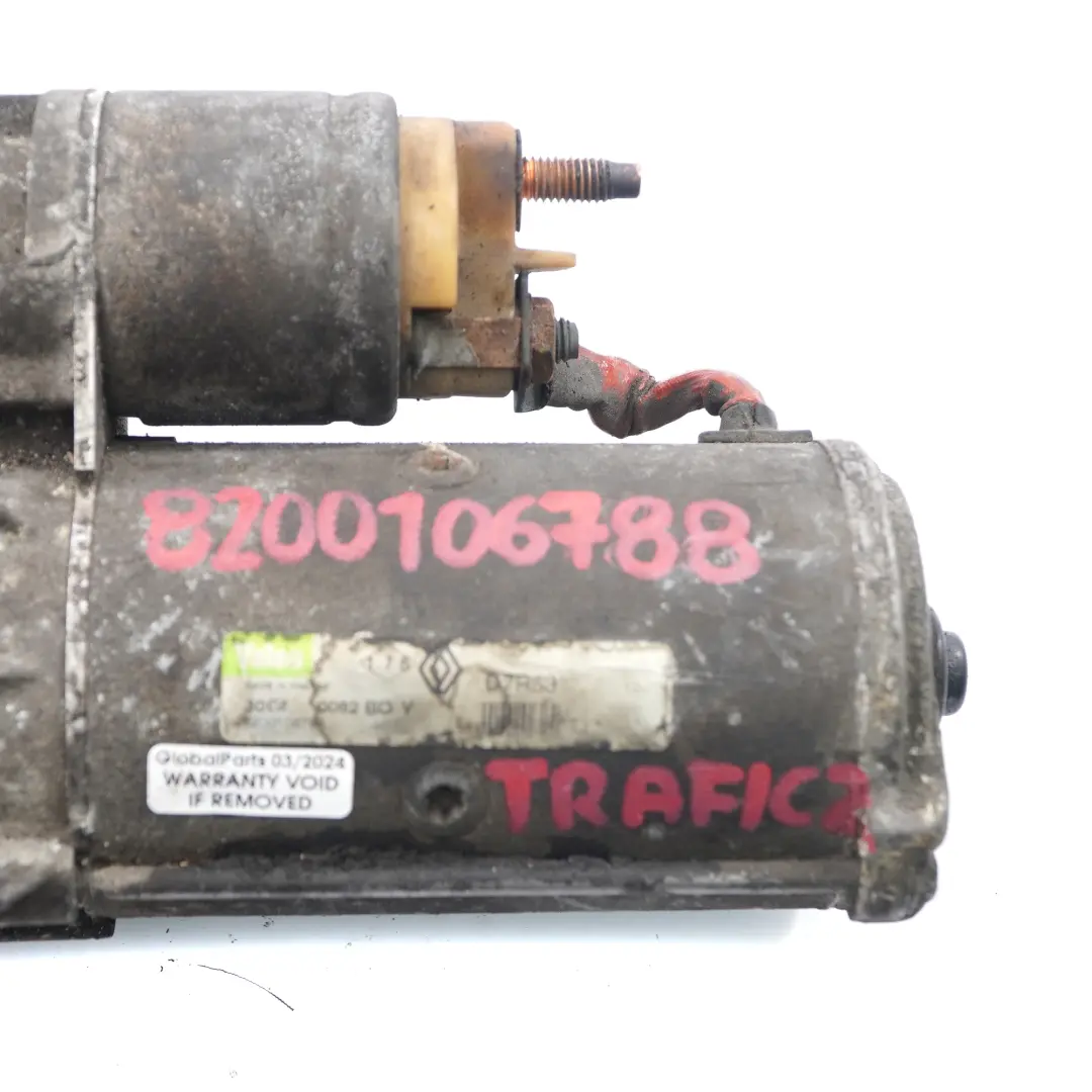 Starter Motor Renault Trafic II Opel Vivaro A Diesel 2.5 dCi  - SKU 8200106788 - Part number 8200106788
