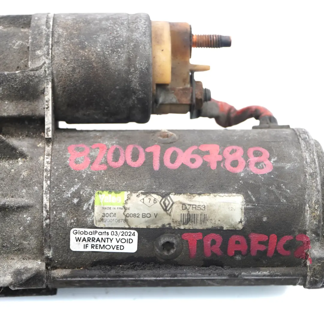 Démarreur Renault Trafic II Opel Vivaro A Diesel 2.5 dCi pour à propos du numéro de pièce 8200106788 Démarreur Renault Trafic II Opel Vivaro A Diesel 2.5 dCi - SKU 8200106788 - Numéro de pièce 8200106788