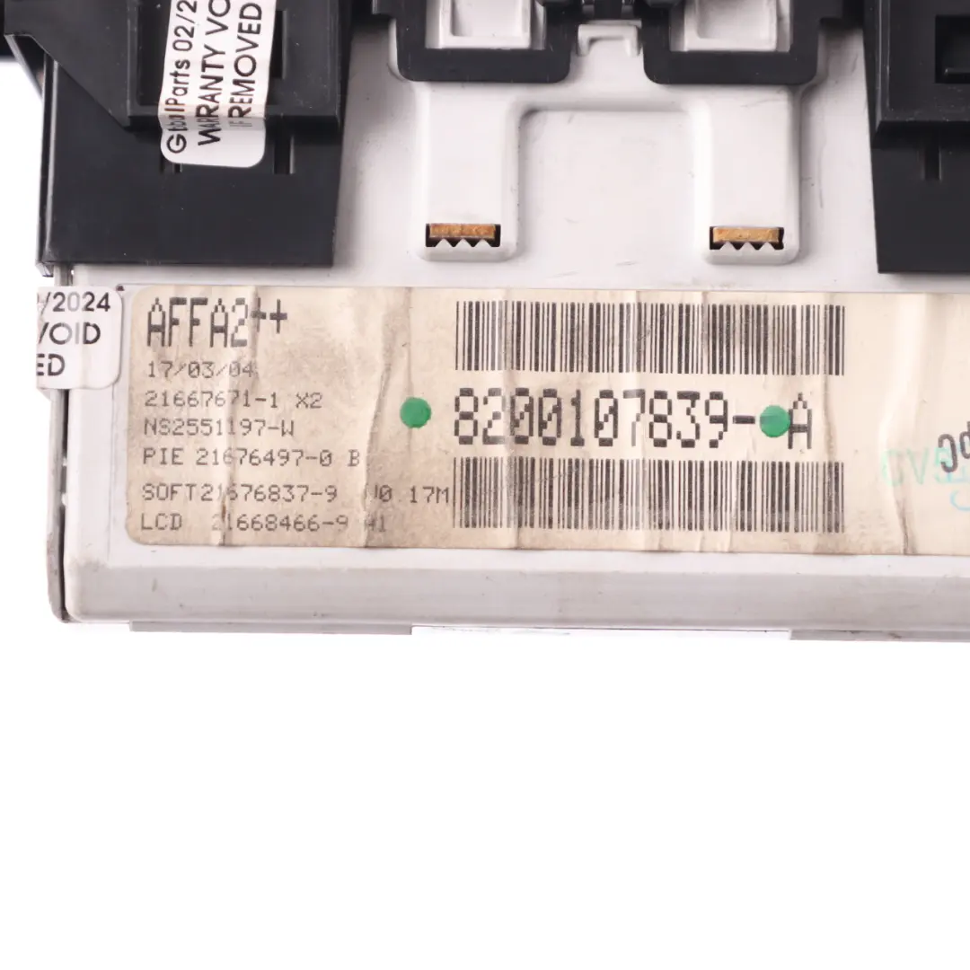 Display Digital Clock Control Unit Module Panel to Renault Master 2 with Part number 8200107839A Renault Master 2 Display Digital Clock Control Unit Module Panel - SKU 8200107839A - Part number 8200107839A