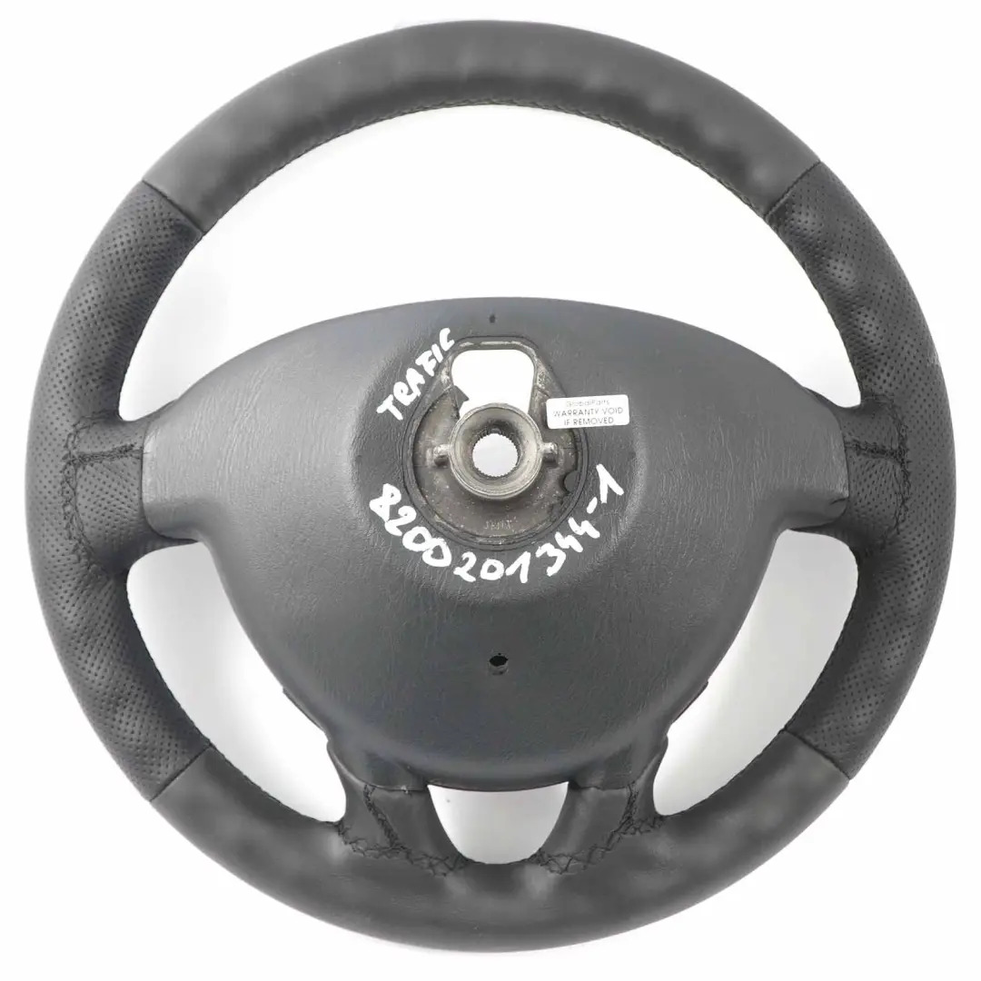 Leather Steering Wheel to Renault Trafic II NEW Black with Part number 8200201344 Renault Trafic II NEW Black Leather Steering Wheel - SKU 8200201344-1 - Part number 8200201344