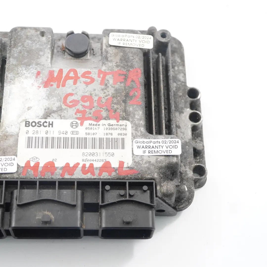 Renault Master 2 G9U 754 2.5 dCi Diesel Engine Unit ECU Manual - SKU 8200311550 - Part number 8200311550