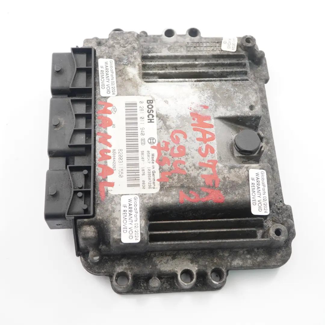 Renault Master 2 G9U 754 2.5 dCi Diesel Unidad de motor ECU Manual - SKU 8200311550 - Número de pieza 8200311550