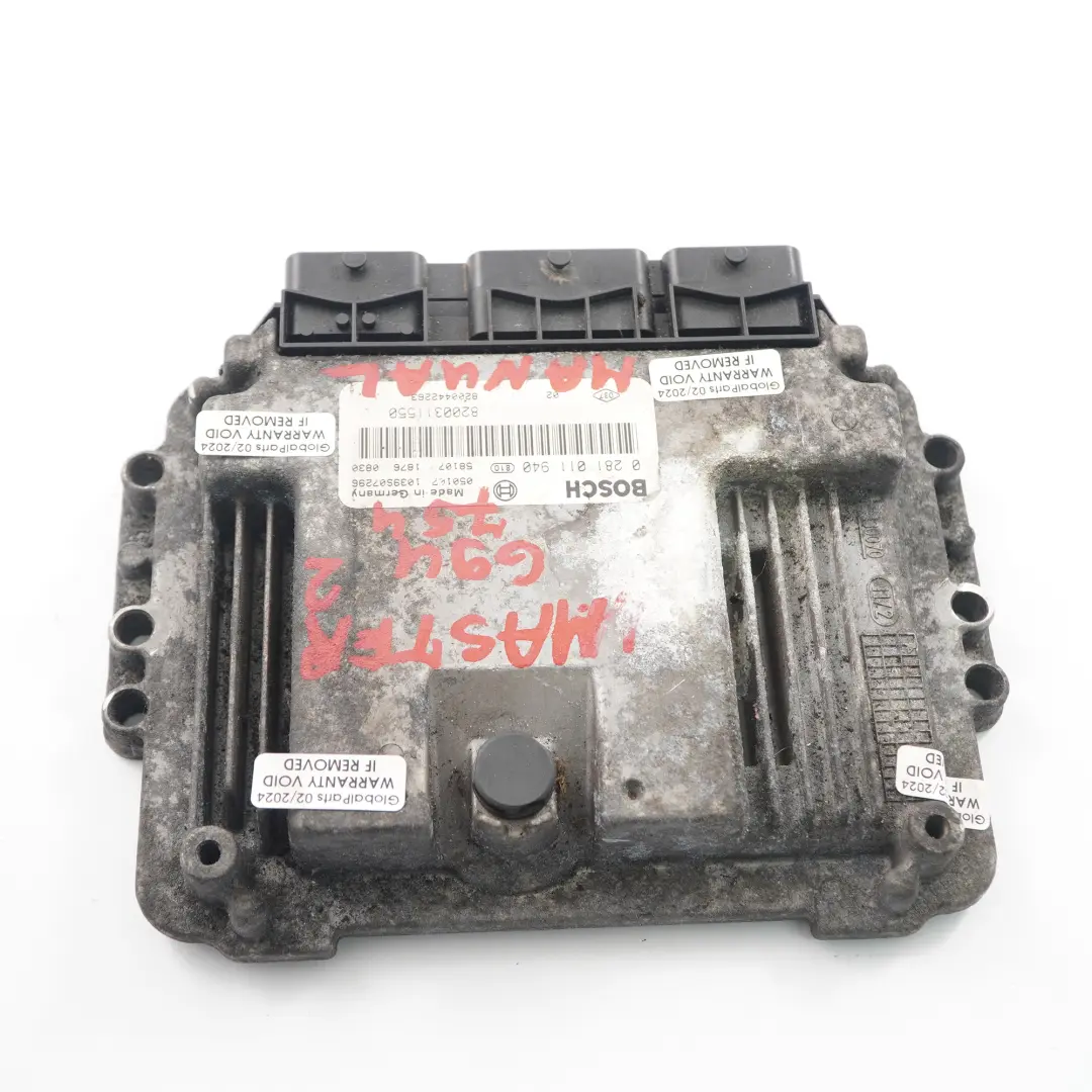 Renault Master 2 G9U 754 2.5 dCi Diesel Engine Unit ECU Manual - SKU 8200311550 - Part number 8200311550