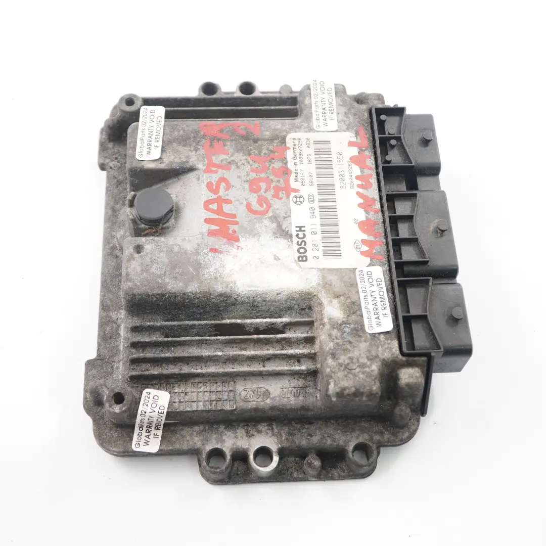 Renault Master 2 G9U 754 2.5 dCi Diesel Unidad de motor ECU Manual - SKU 8200311550 - Número de pieza 8200311550