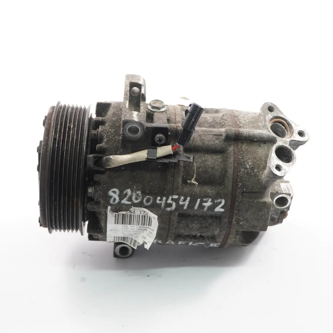 Con Compressor A/C Pump to Renault Trafic II Opel Vivaro A 2.0 DCI Air with Part number 8200454172 Renault Trafic II Opel Vivaro A 2.0 DCI Air Con Compressor A/C Pump - SKU 8200454172 - Part number 8200454172